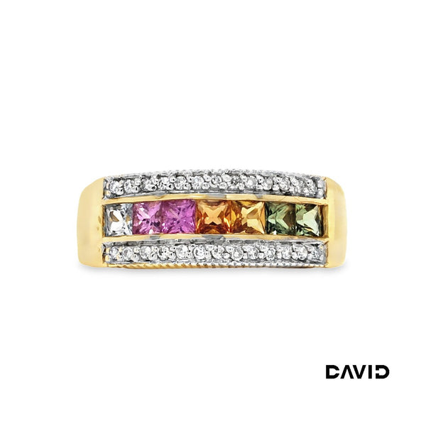 Ring Saphire/Diamanten Gold 9k