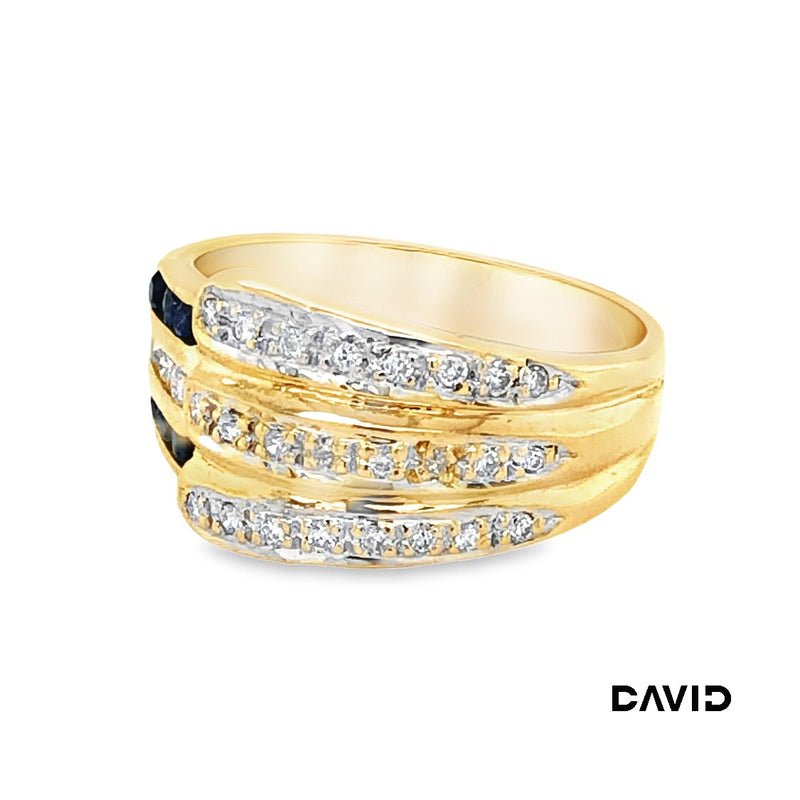 Ring Brillanten/Saphir Gold 750/18k