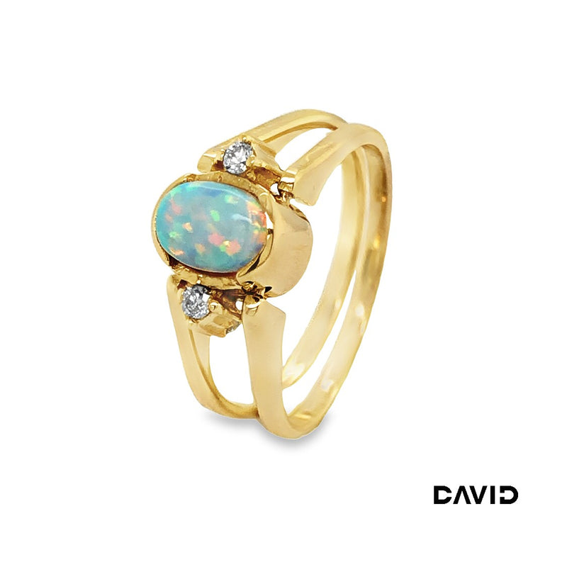 Ring Opal/Brillanten Gold 14k