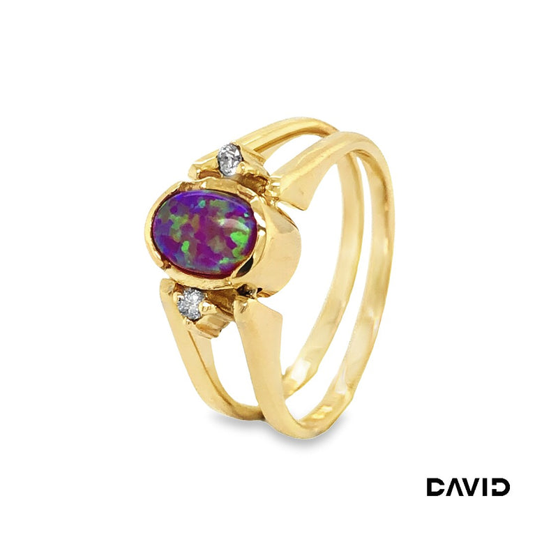 Ring Opal/Brillanten Gold 14k