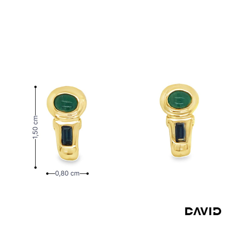 Ohrstecker Smaragd/Saphir Gold 14k