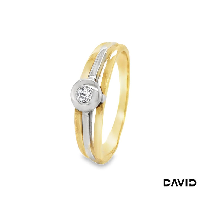 Ring mit Brillant Brillant Gold 18k Bicolor