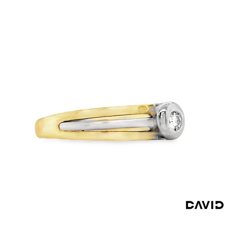 Ring mit Brillant Brillant Gold 18k Bicolor