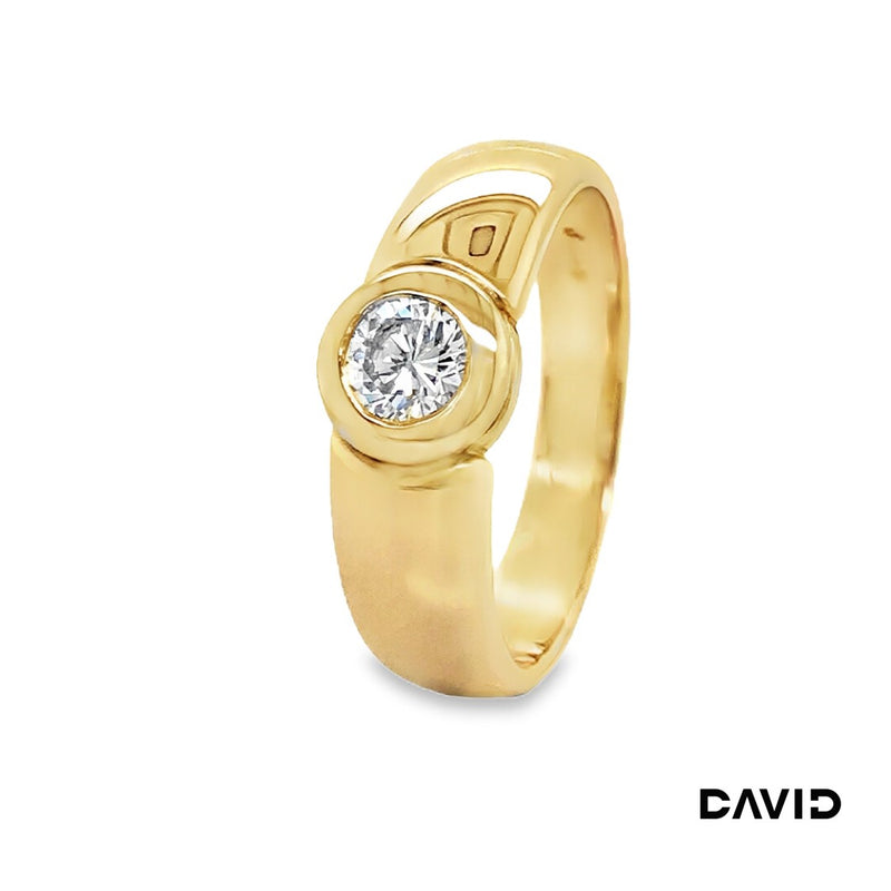 Ring mit Brillant Brillant Gold 14k Bicolor