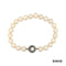 Perlenarmband 19 Akoya Perle / Diamanten 14k Weißgold