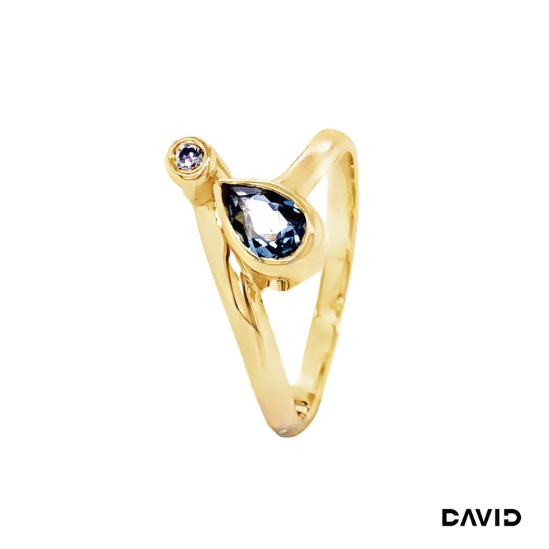 Ring Brill./Blautopas Gold 585/14k