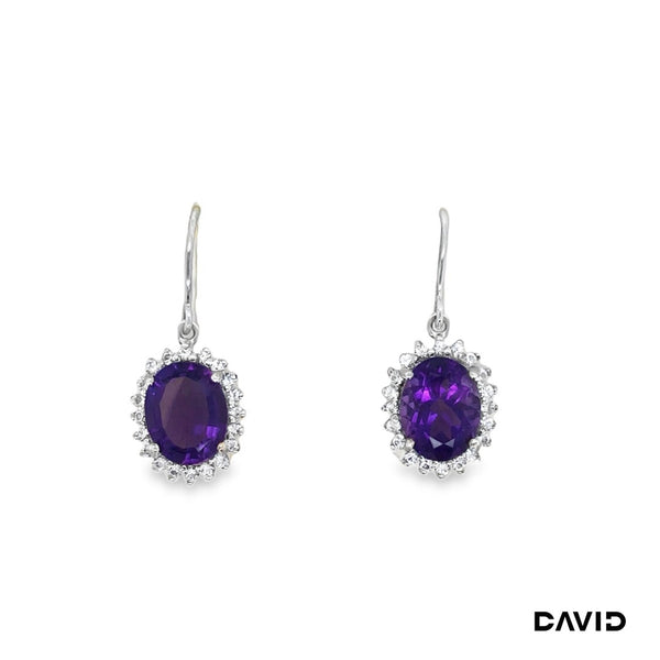 Ohrhänger Zirk./Amethyst Gold 9k