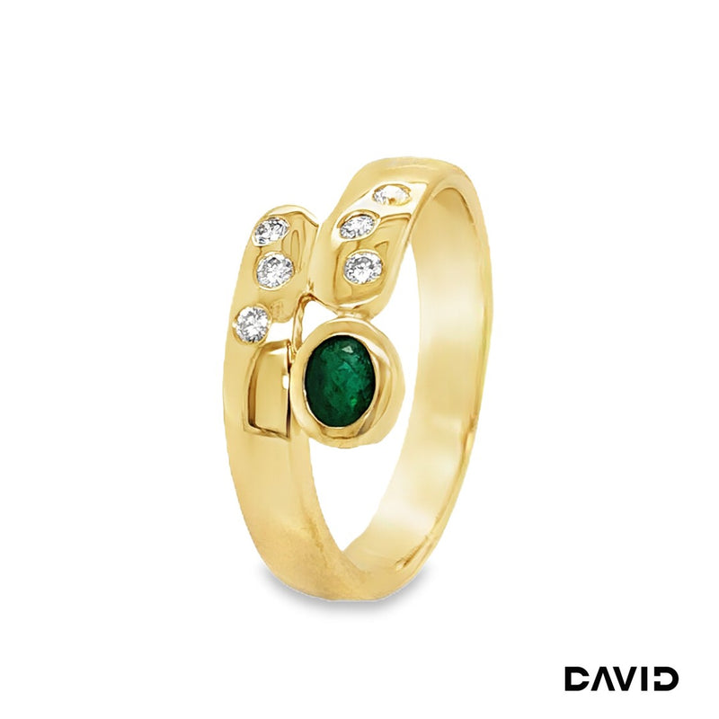 Ring Brillanten/Smaragd Gold 750/18k