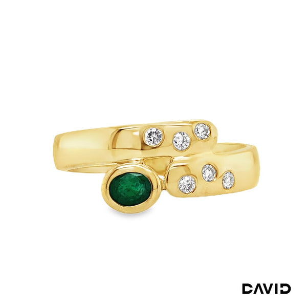 Ring Brillanten/Smaragd Gold 750/18k