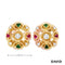 Ohrclips Brill./Smaragd/Rubin Gold 750/18k