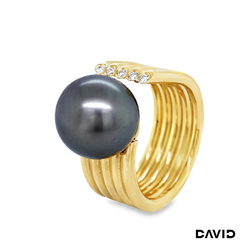 Ring Brillanten & Perle Tahiti Gold 750/18k