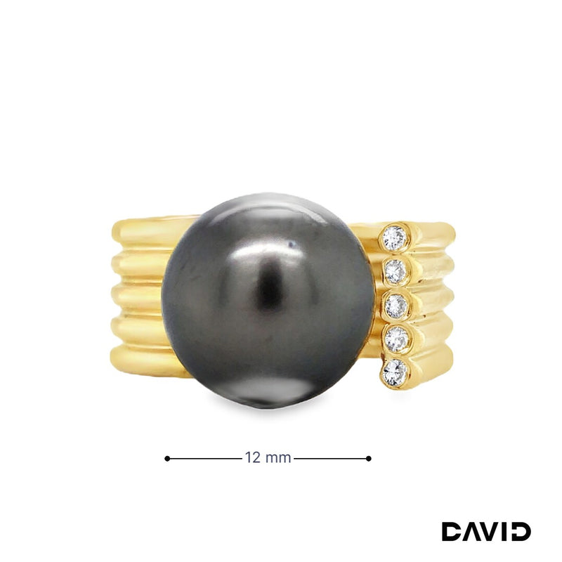 Ring Brillanten & Perle Tahiti Gold 750/18k