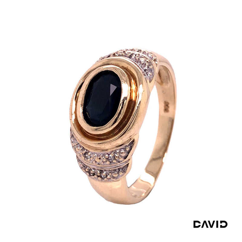 Ring Saphir/Diamanten Gold 8k