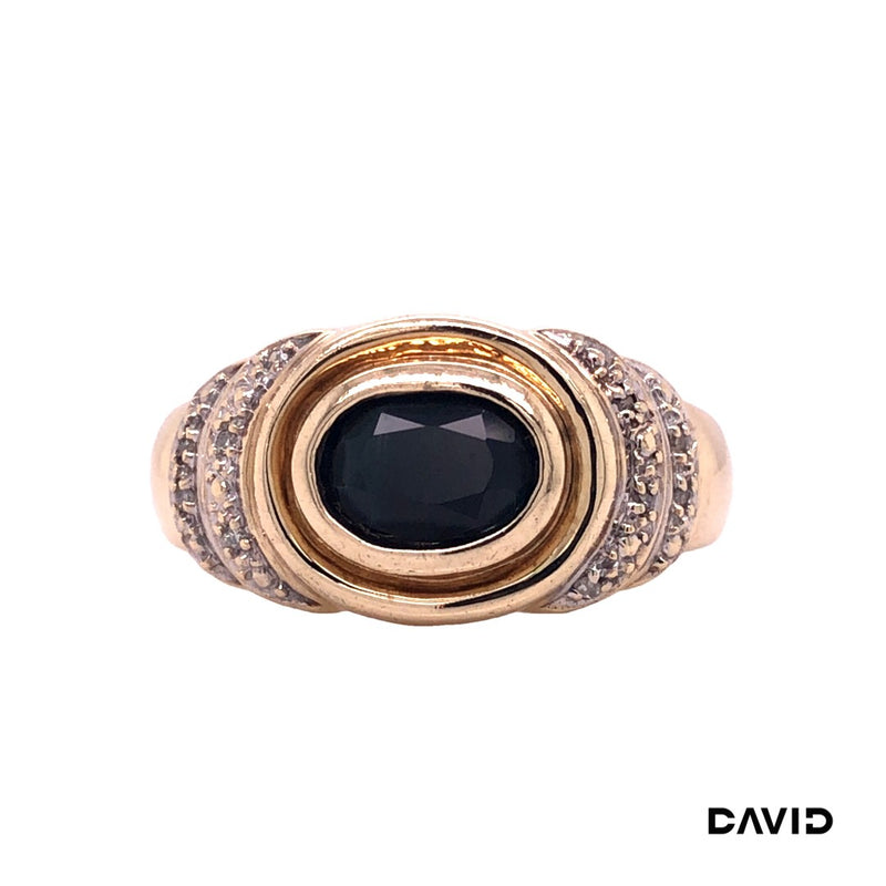 Ring Saphir/Diamanten Gold 8k