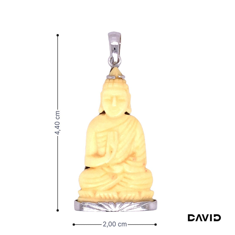 Anhänger Buddha Horn 750-18k Weißgold