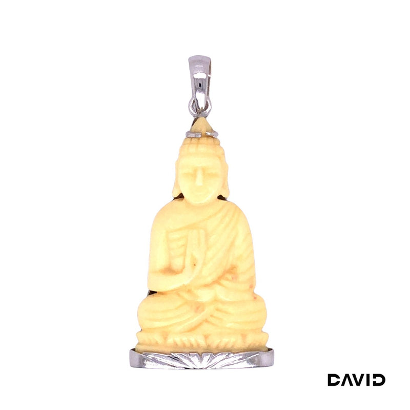 Anhänger Buddha Horn 750-18k Weißgold