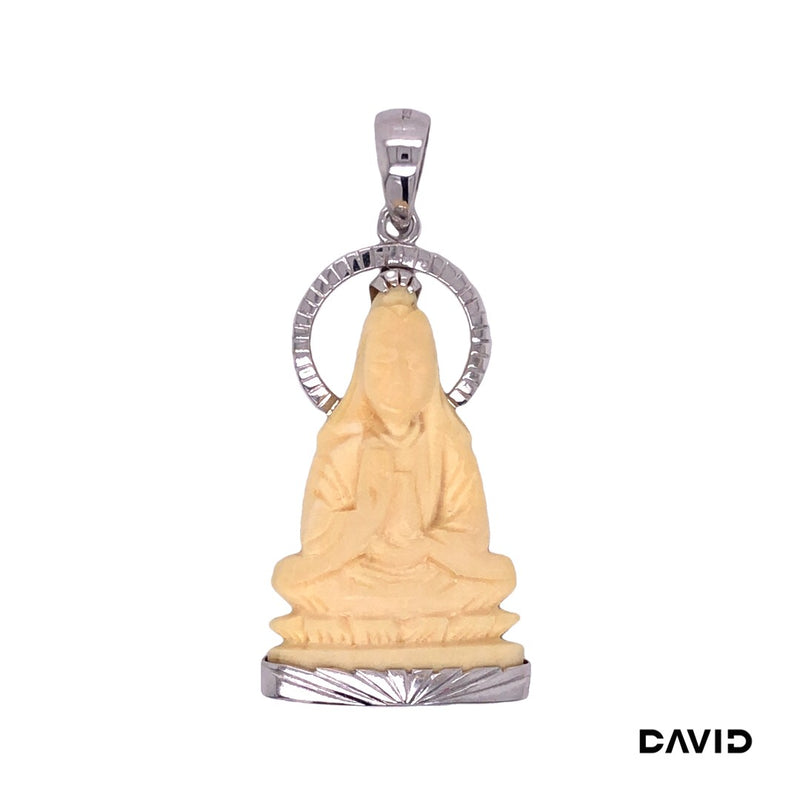 Anhänger Buddha Horn 750-18k Weißgold