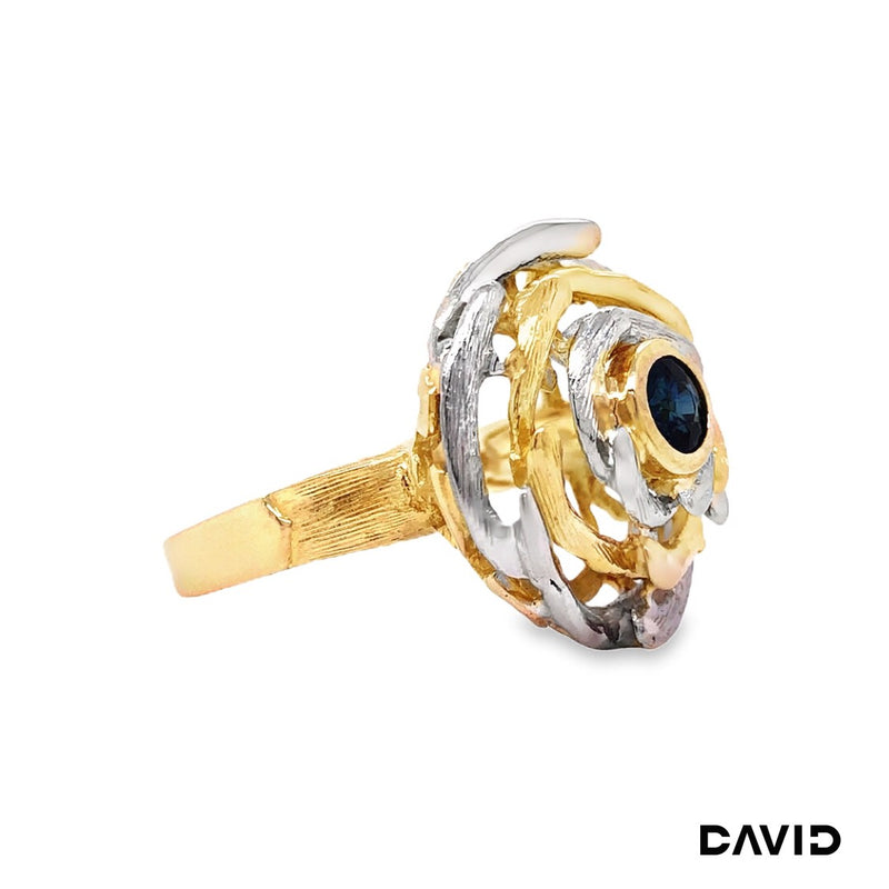 Ring Saphir Gold 18k Bicolor