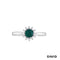 Ring Smaragd und Diamantbesatz 750-18k Weißgold