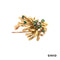 Brosche Blüte Smaragd/Brillant Gold 750/18k