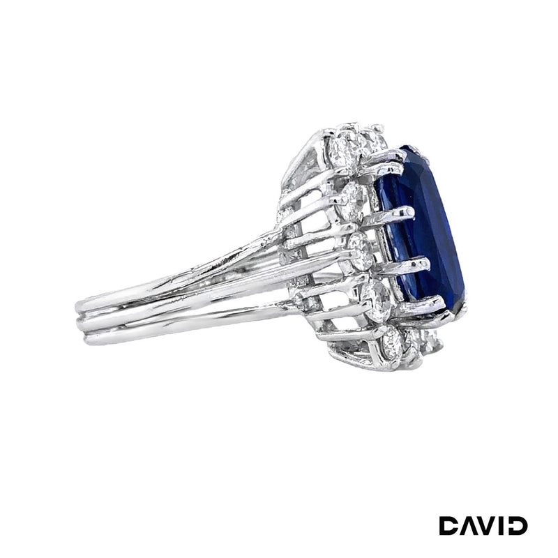 Ring Brillanten/synth. Saphir 750-18k Weißgold