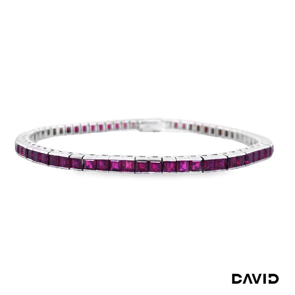 Armband 18 Rubin 750-18k Weißgold