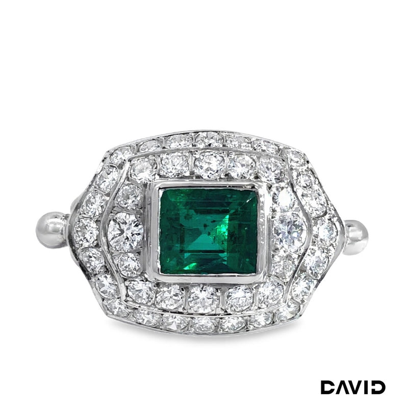 Ring Brill./Smaragd 950Platin