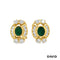 Ohrstecker Brill./Smaragd Gold 750/18k