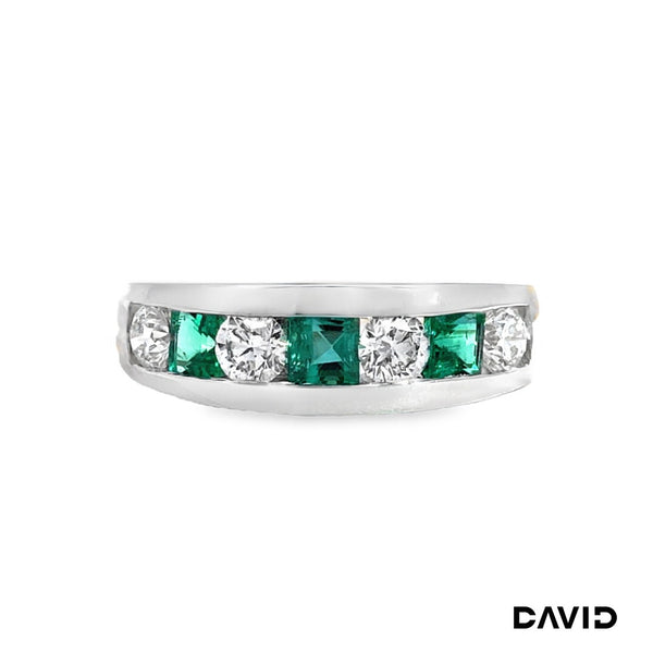 Ring Brillanten/Smaragd Gold 18k Bicolor