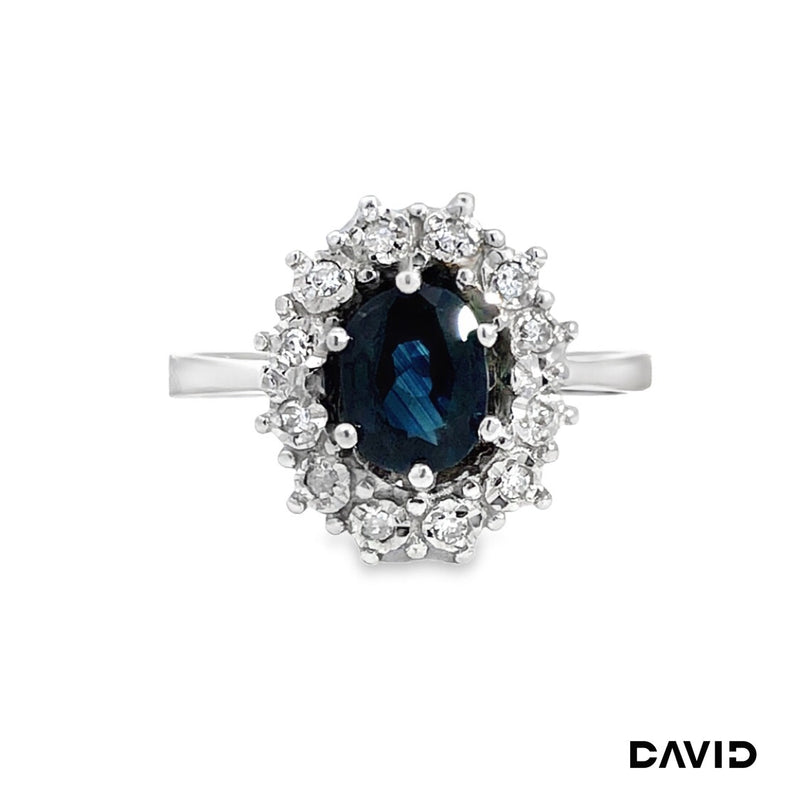 Ring Diamanten/Saphir 585/14k Weißgold