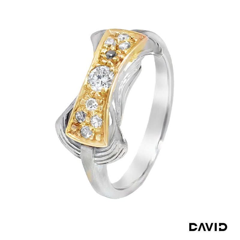 Ring Diamanten Gold 14k Bicolor