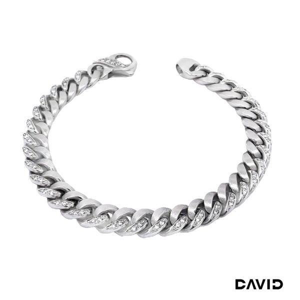 Panzerarmband 20 Brillanten 750-18k Weißgold