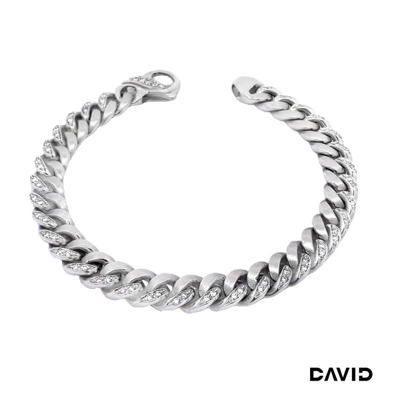 Panzerarmband 20 Brillanten 750-18k Weißgold