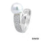 Ring Brillanten & Akoyaperle 750-18k Weißgold