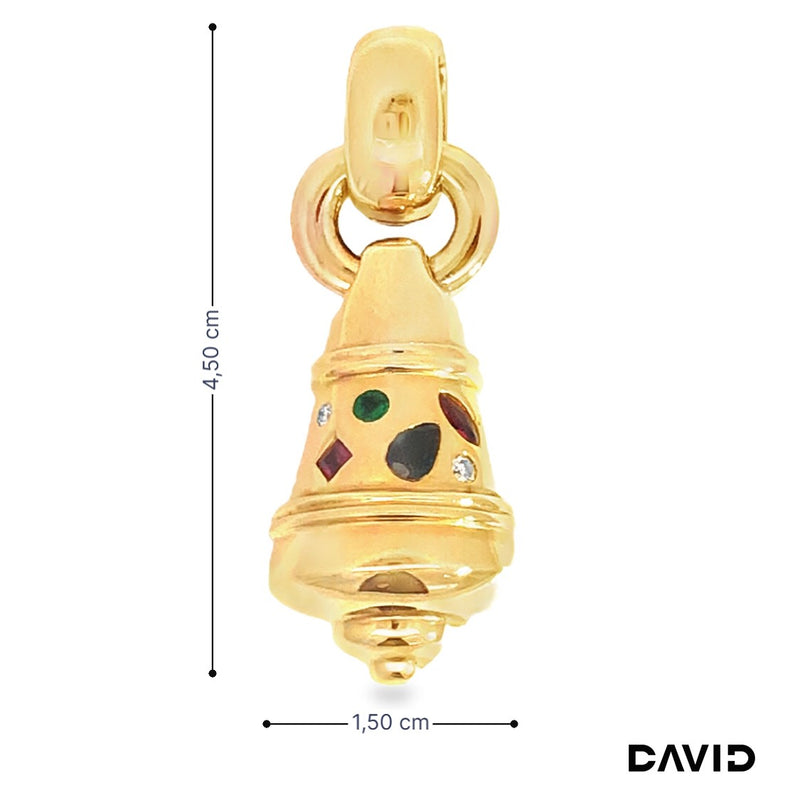 Anhänger Glocke Brillanten/Rubin/Smaragd/Saphir Gold 750/18k