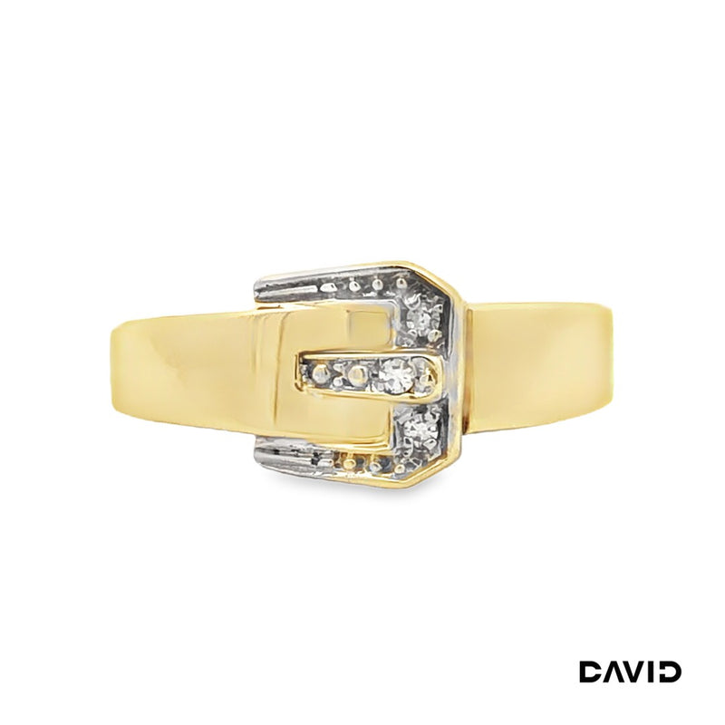 Ring Schnalle Diamanten im Achtkant Schliff Gold 8k