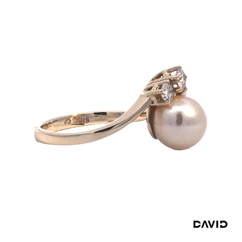 Ring Perle mit Brillant Gold 585/14k