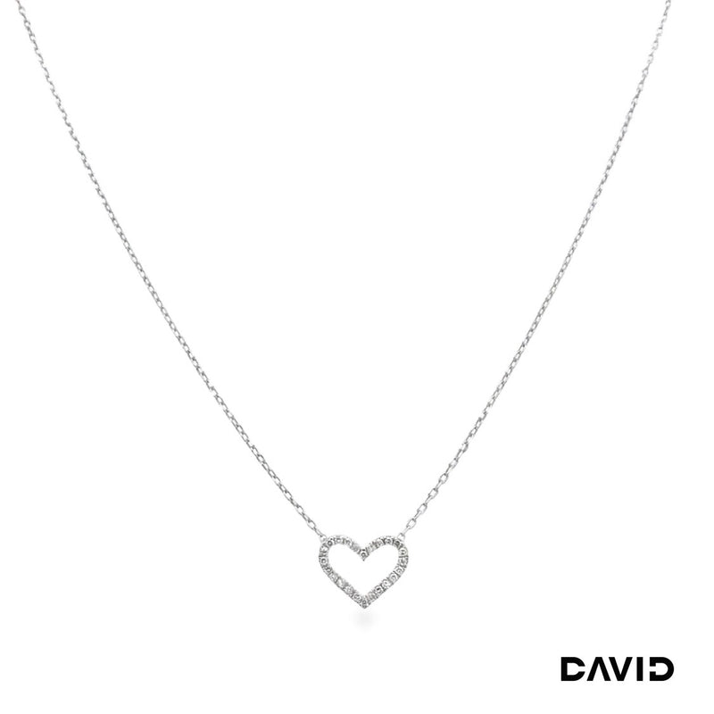 Kette mit Anhänger Herz Achtkant Diamanten Gold 9k