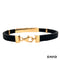 Herrenkautschukarmband Kautschuk Gold 14k Bicolor