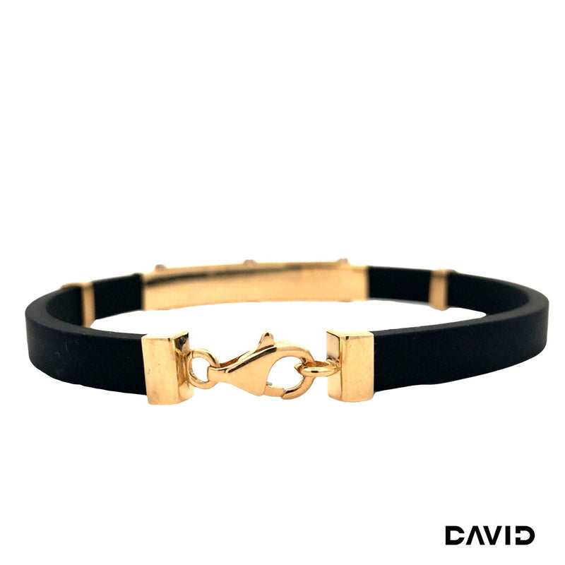 Herrenkautschukarmband Kautschuk Gold 14k Bicolor