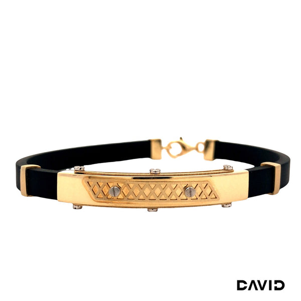 Herrenkautschukarmband Kautschuk Gold 14k Bicolor