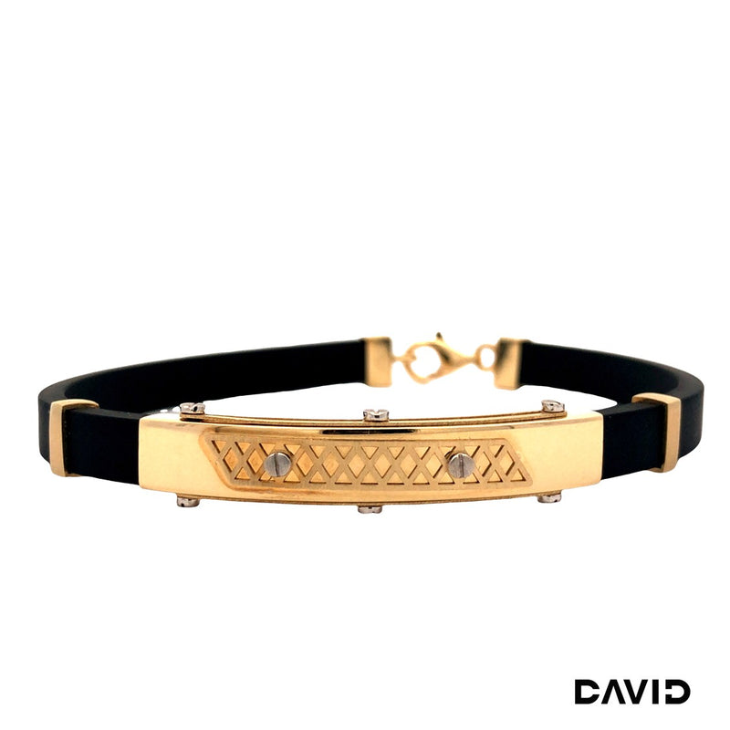 Herrenkautschukarmband Kautschuk Gold 14k Bicolor