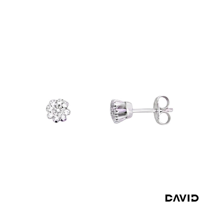 Ohrstecker Diamanten/Achtkant 585/14k Weißgold