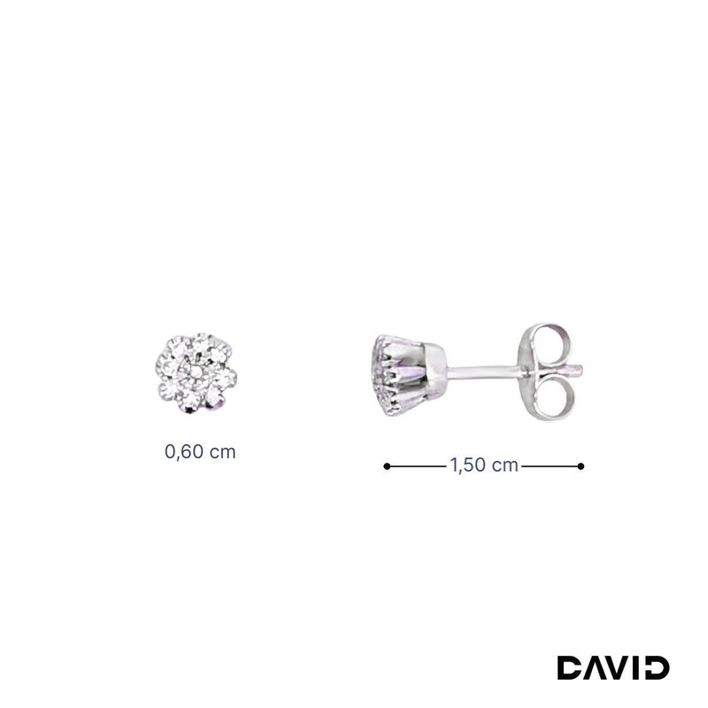 Ohrstecker Diamanten/Achtkant 585/14k Weißgold