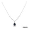 Collierkette 45 Dia/Saphir 585/14k Weißgold