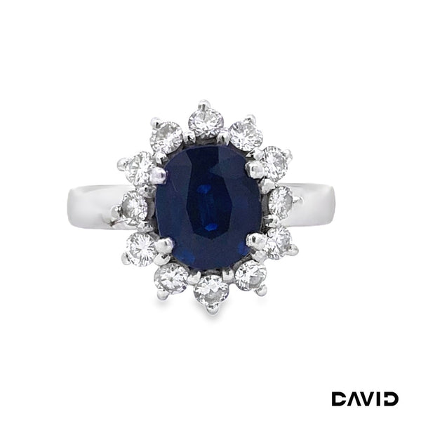 Ring Brillanten/Saphir 585/14k Weißgold