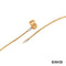 Kette 45 mit Anhänger Zirkonia Gold 14k Tricolor