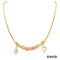 Kette 45 mit Anhänger Zirkonia Gold 14k Tricolor