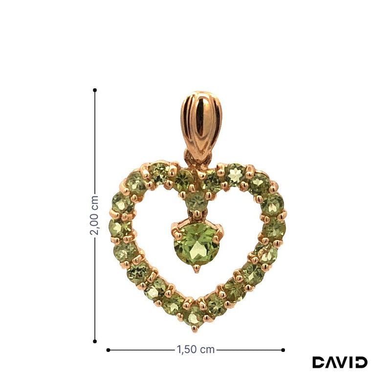 Anhänger Herz Peridot Gold 9k