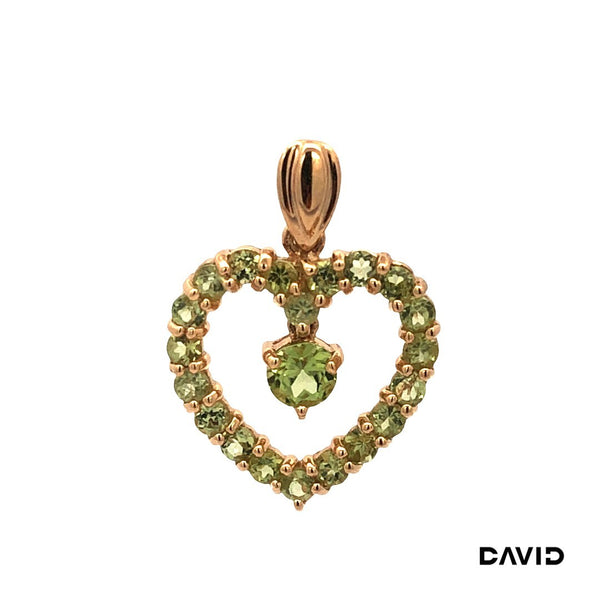 Anhänger Herz Peridot Gold 9k
